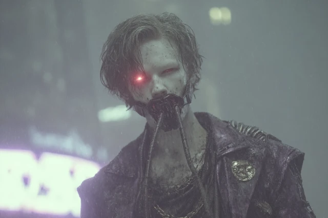Cyberpunk Dystopia Man with Glowing Eye