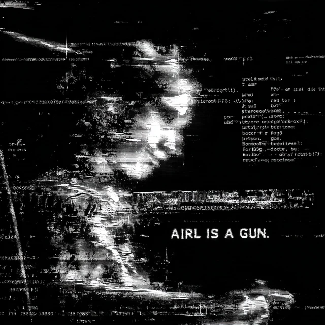 Glitch Art A Girl Is A Gun Black and White