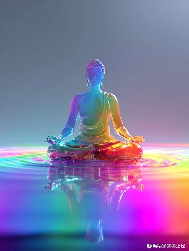 Meditating Buddha Modern Zen Design 3D Render
