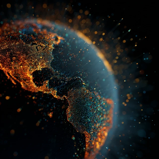 Earth From Space Pointillism View 4K