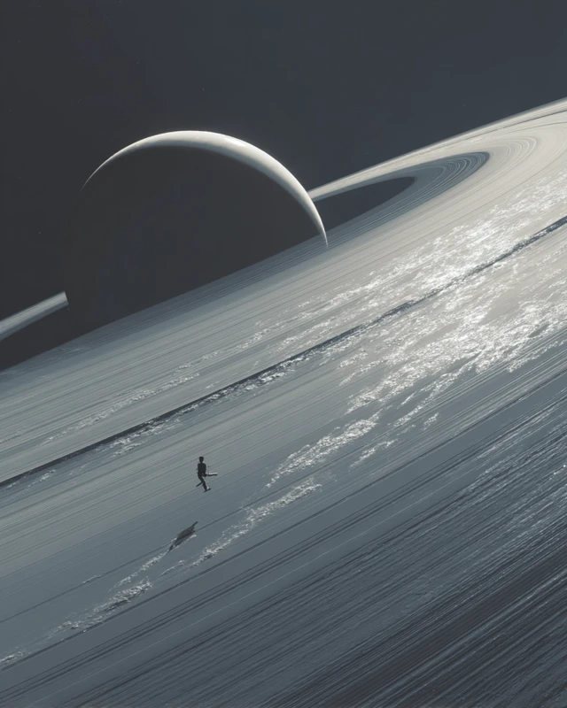 Skating on Saturns Rings Cosmic Adventure