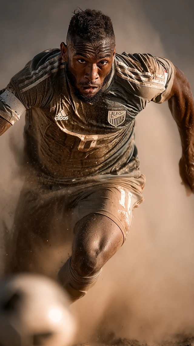Soccer Player in Action Hyper Realistic Cinematography