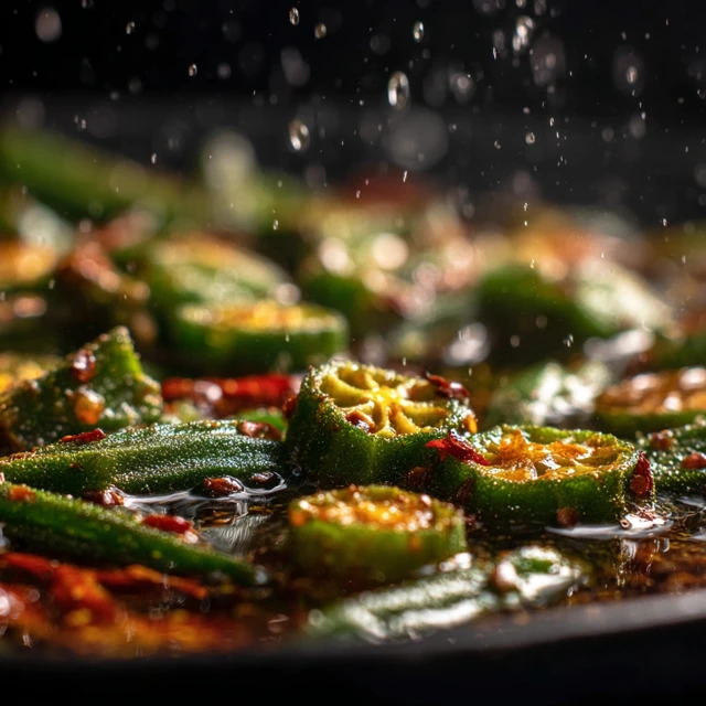 Bhindi Masala Macro Sizzle Indian Food