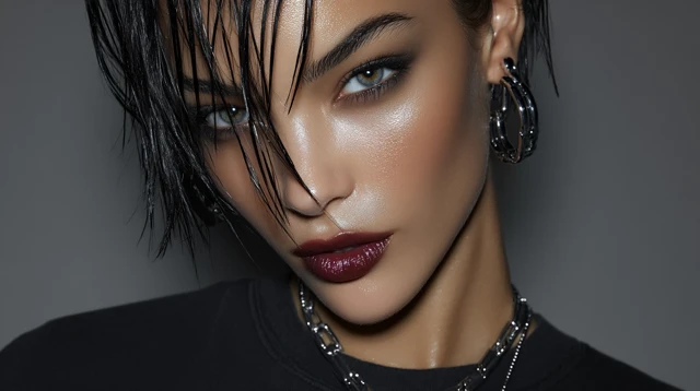 Glamorous Rock and Roll Fashion Model Portrait
