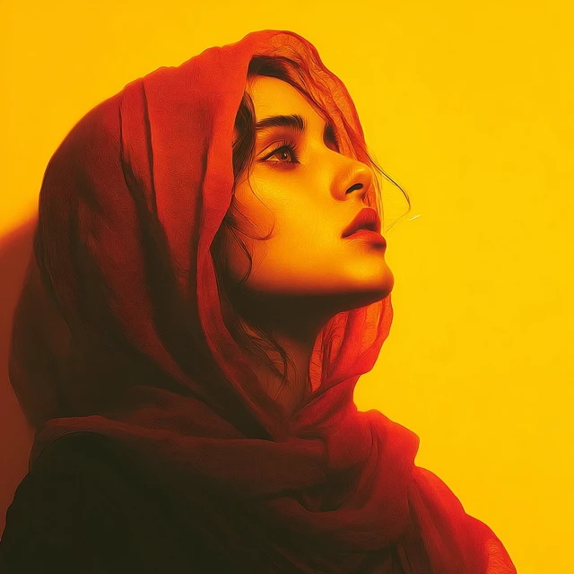 Pakistani Beauty: Dramatic Portrait with Bold Colors