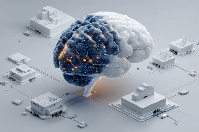 AI Brain Illustration for Corporate Presentation