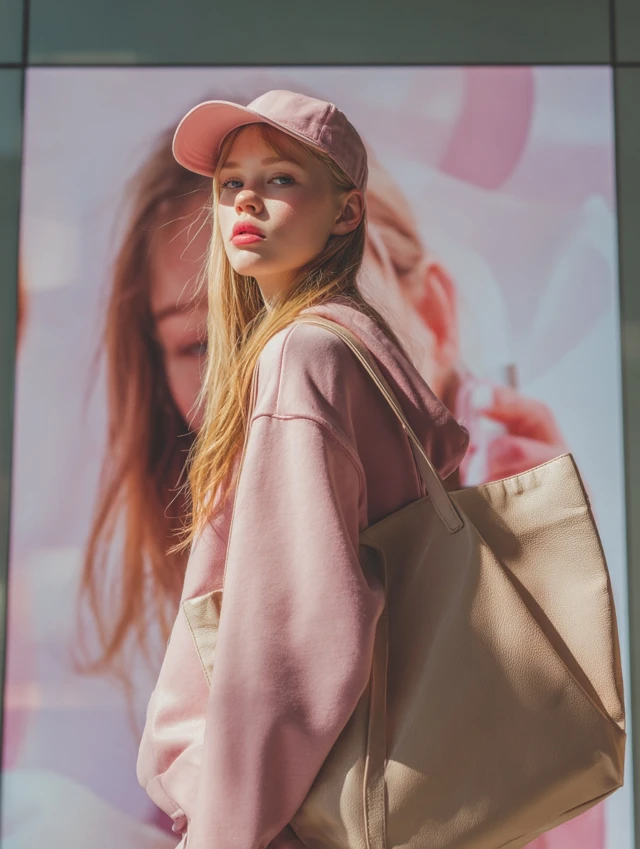 Korean Style Oversized Leather Bag Fashion Photo