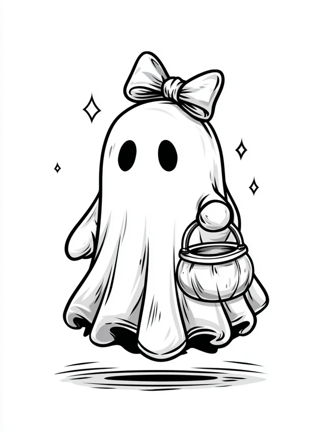 Cute Ghost Illustration Halloween Cartoon