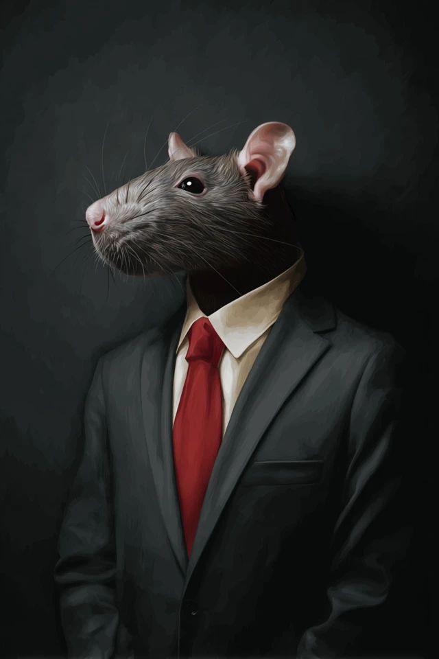 Business Rat Portrait in Suit