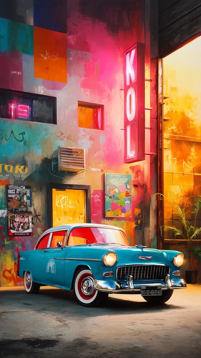Niche Art Oil Painting Magazine Car Cinematic
