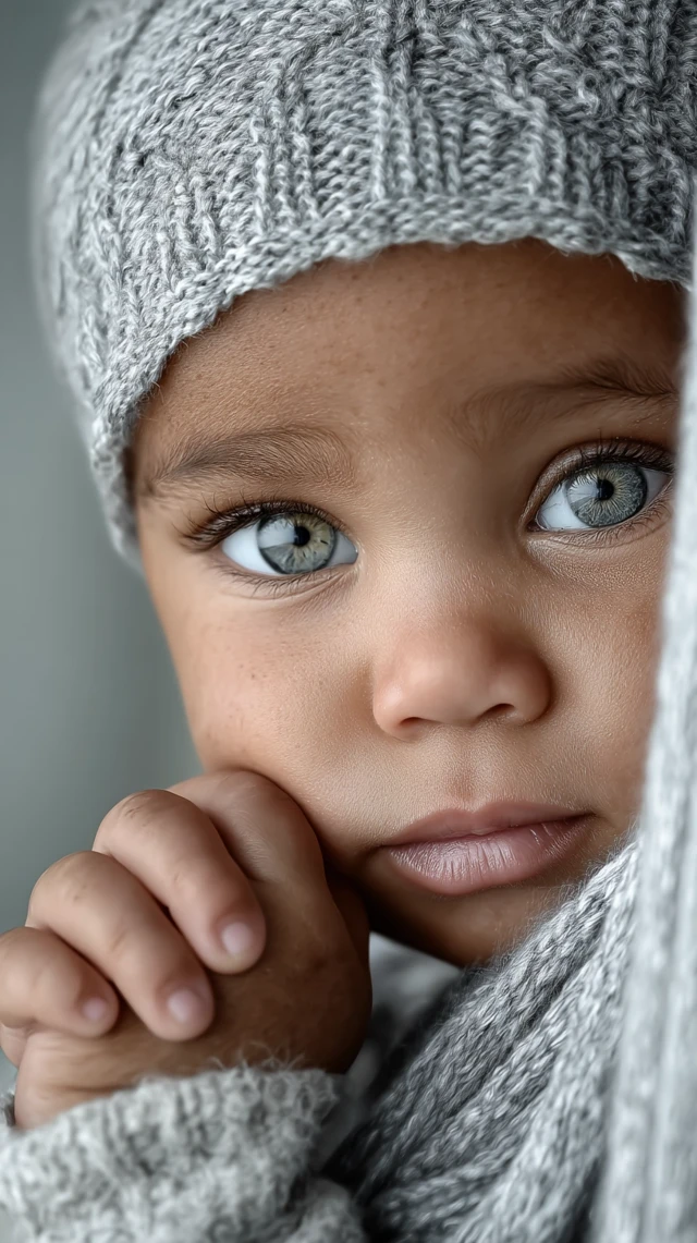 Baby with Glowing Eyes Cinematic Portrait