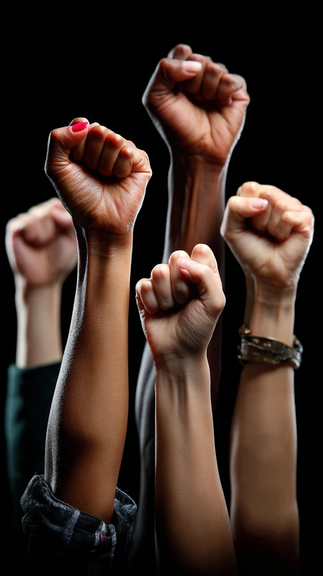 Resistance in Unity Fists Raised High