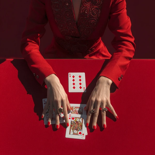 Elegant Hands Dealing Cards Casino Game