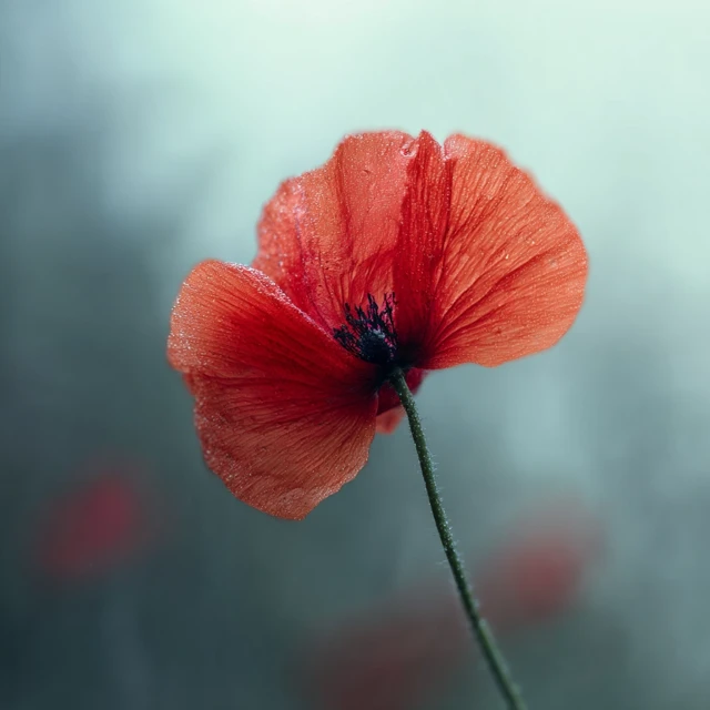 Red Poppy Flower Macro Photography