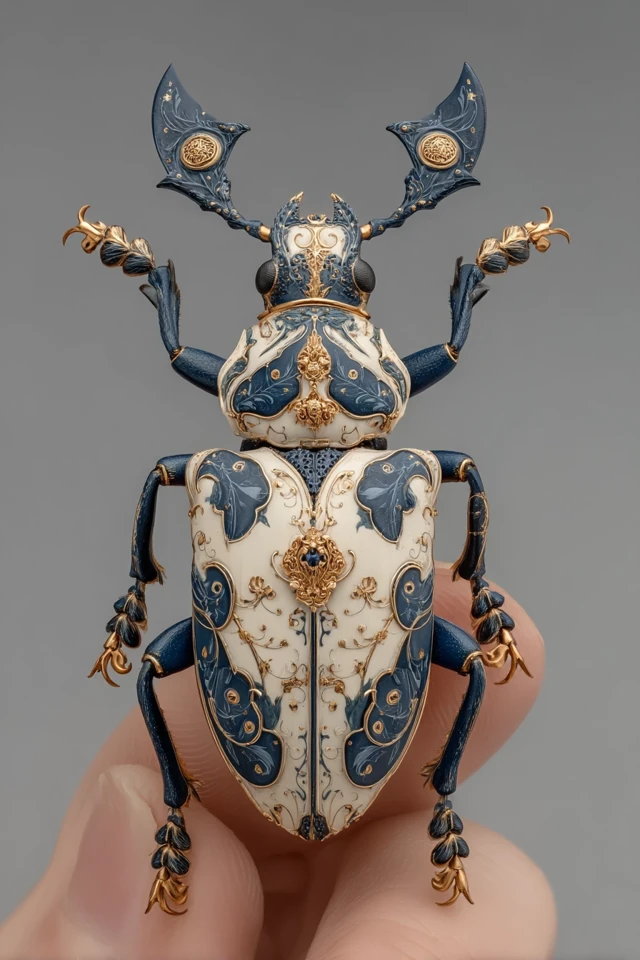 Cerambycidae Beetle Art Deco Sculpture