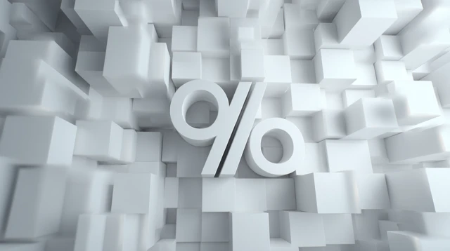 3D Percentage Symbol Abstract White Lighting