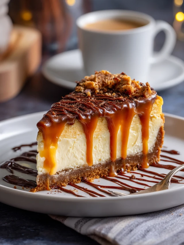 Luxe Caramel Cheesecake - Delicious Dessert Close-Up