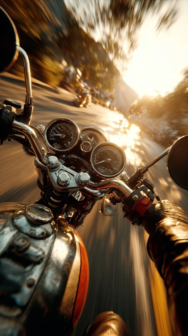 Motorcycle Ride First Person Perspective Cinematic