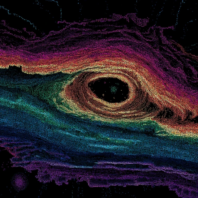 Cosmic Horror Eye Art Digital Glitch Line Art