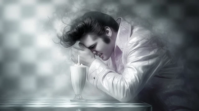 Elvis in a Diner Fun with Milkshake Americana Style