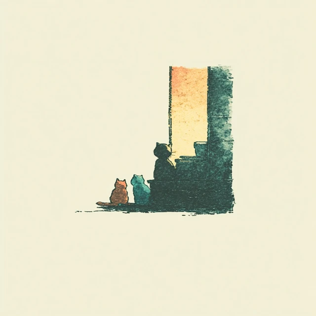 Anime Song Cover Art Boy Cats Window