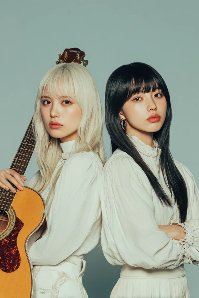 Japanese Female Duo Guitar and Fashion Magazine Aesthetic