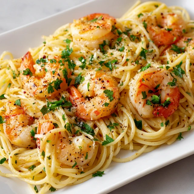 Shrimp Spaghetti Pasta Recipe Fresh Ingredients