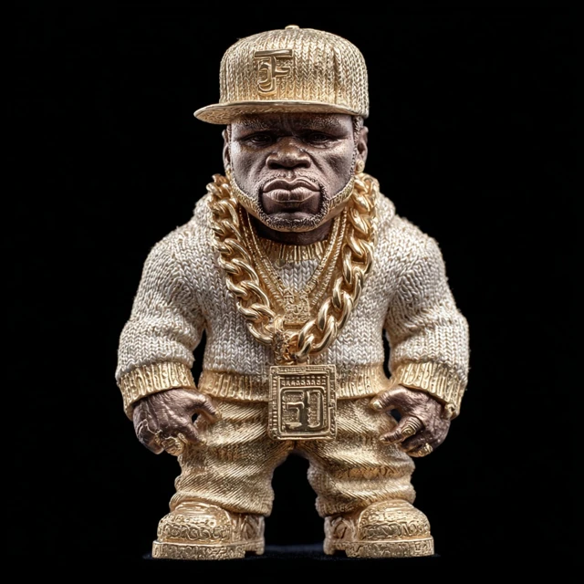 Golden 50 Cent Replica Toy Figure