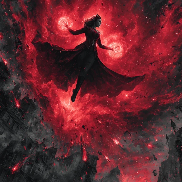Scarlet Witch Epic Battle Chaos Magic Red and Black