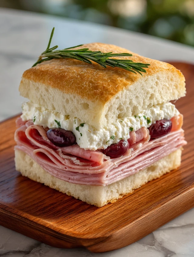 Italian Sandwich on Focaccia Delicious Food Photography