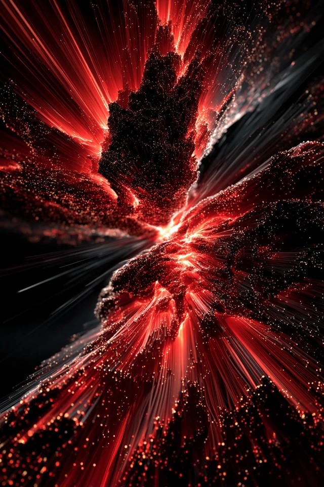 Red Optical Fiber Background Minimalist Design