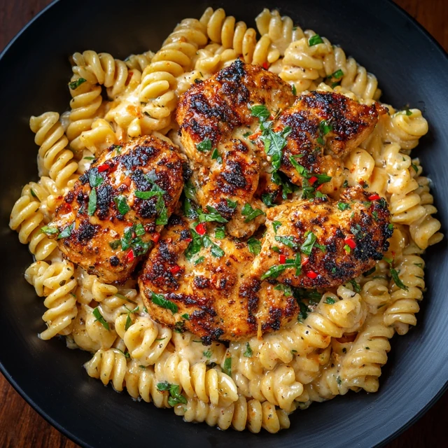 Creamy Spicy Cajun Honey Butter Chicken Pasta Dish