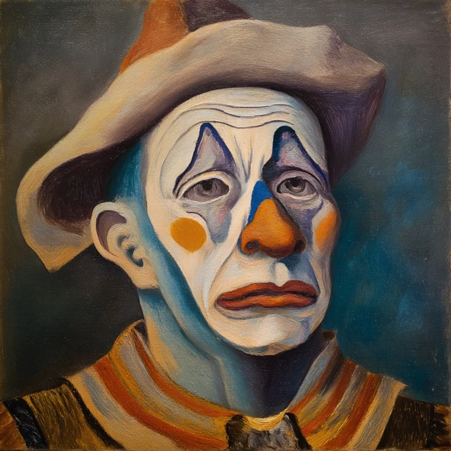 Sad Clown Painting by Picasso