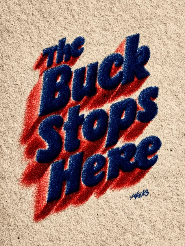 Vintage Propaganda Poster: The Buck Stops Here