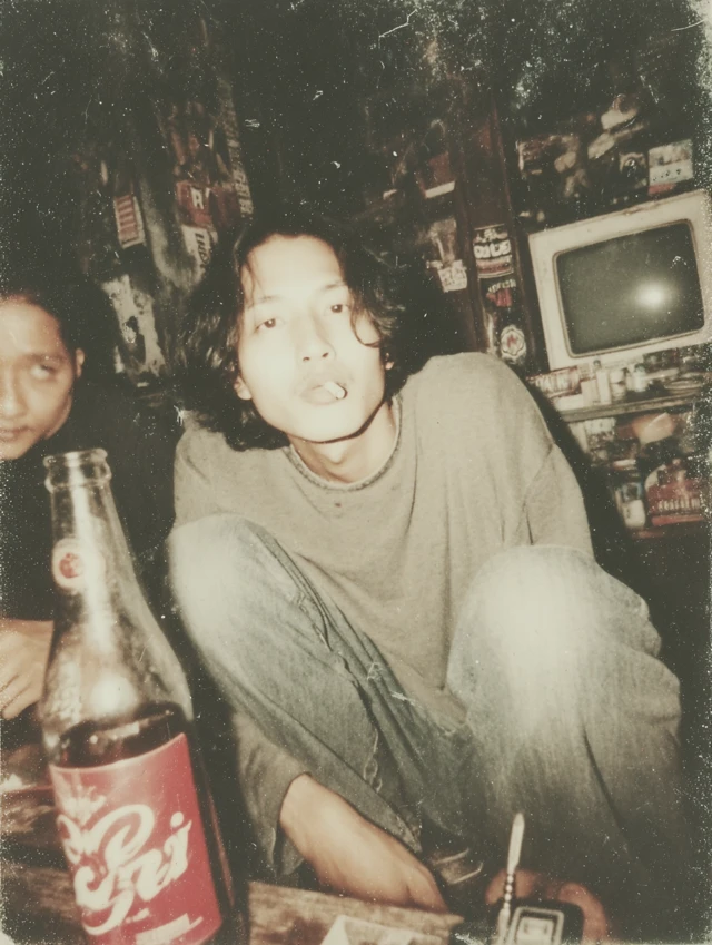 90s Grunge Portrait Malaysian Man Polaroid