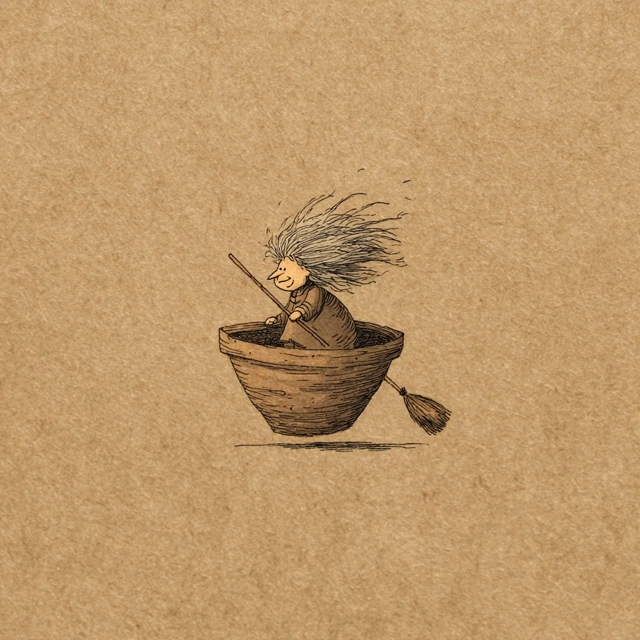Baba Yaga Flying in a Stupa Russian Folklore