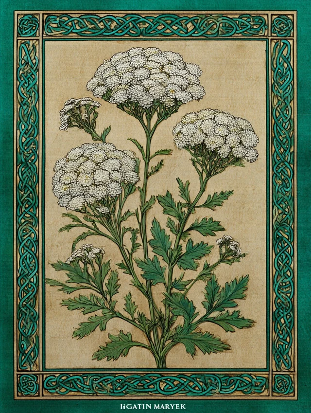 Yarrow Flowers Celtic Knotwork Book Cover