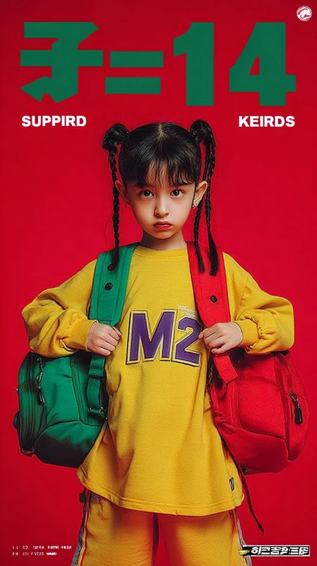Asian Child Model Fashion Schoolbag Vogue