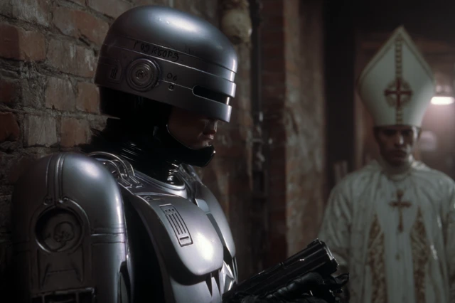 Robocop as Pope in Old Detroit