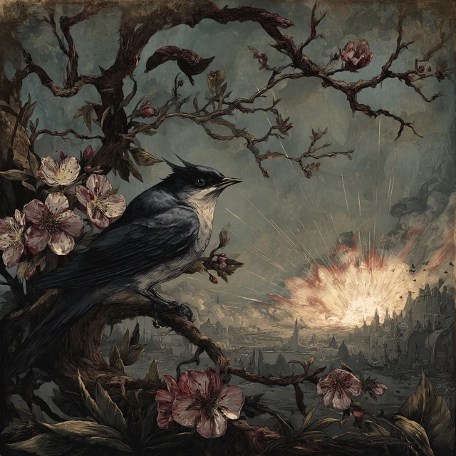 Gothic Nightingale Illustration Dark Fairytale