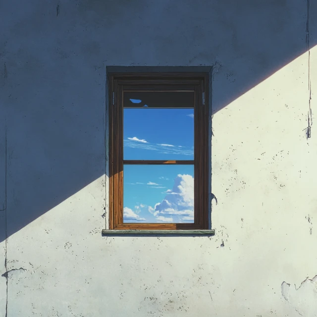 Anime Cement Wall with Window