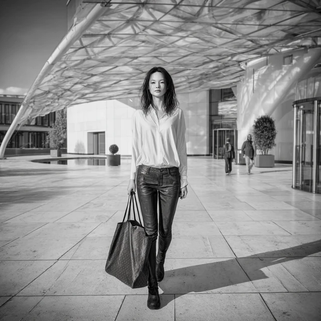 Architect in Black White with Louis Vuitton Handbag