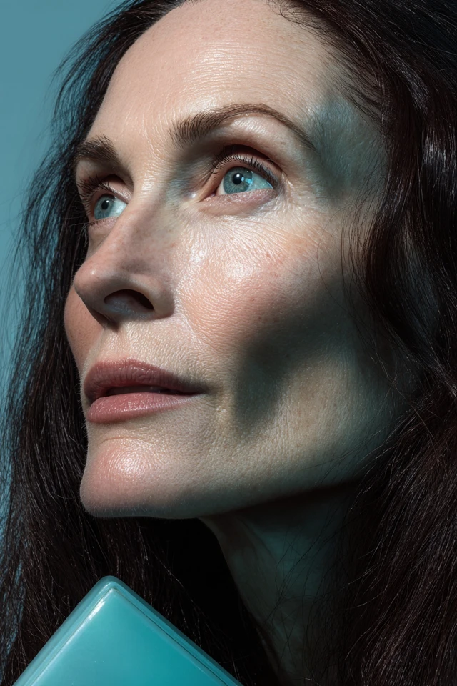 Vogue Editorial Portrait Androgynous Model Shampoo