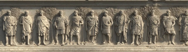 Roman Emperors Bas Relief Sculpture Temple Wall