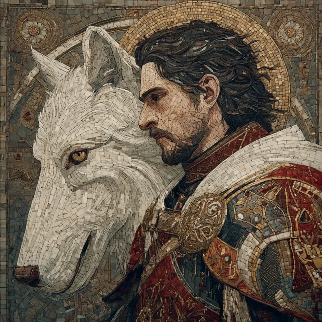 Jon Snow Mosaic Art Game of Thrones