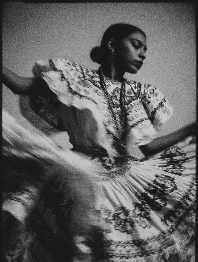 Mexican Woman in Chiapas Dress 90s Film Photo