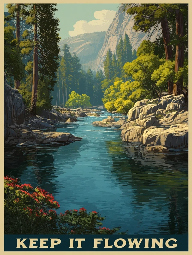 Peaceful River Landscape Keep It Flowing