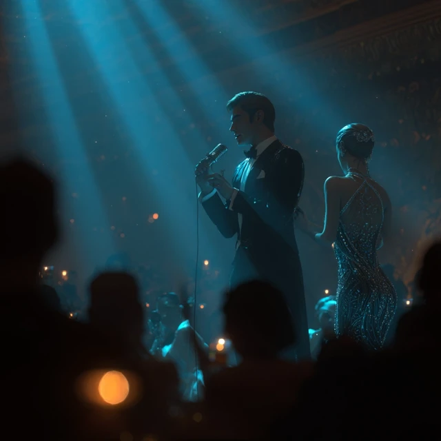 Male Singer Performing for an Audience 3D Fantasy