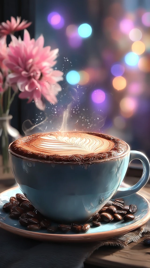 Coffee and Flowers A Beautiful Morning Scene