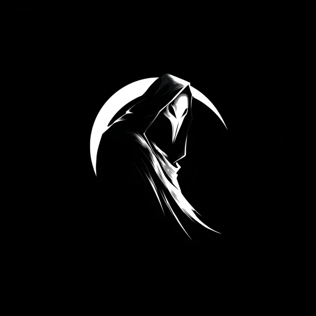 Minimalist Ghost Logo Design SciFi